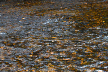 The reflection of the water surface with natural brown stones on the bottom is a lot of background.soft focus.