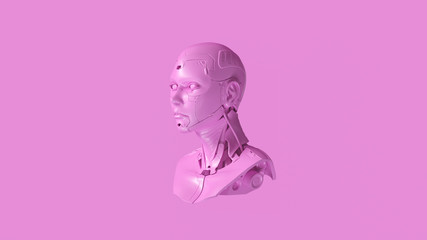 Obraz premium Pink Cyborg Bust 3d illustration 3d render