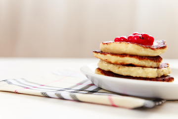 Tasty cheesecake dessert with berries