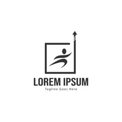 Athletic logo template design. Minimalist Athletic logo with modern frame