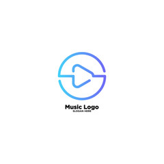 Music symbol simple logo, template vector illustration icon element - Vector