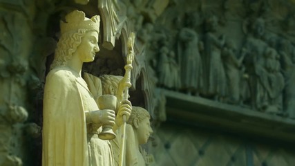 Sculptures at the Dome of Trier, The Liebfrauenkirche (German for Church of Our Lady) in Trier, Germany, June 2018