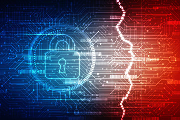 Fototapeta premium 2d illustration Safety concept: Closed Padlock on digital background