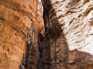 Obraz premium Sights of the ancient, fabulous city of Petra in Jordan. Colorful photos. Concept of leisure and travel