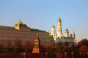 Fototapeta premium Beautiful photo landscape of Moscow temples in the Kremlin