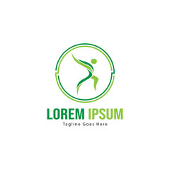 Athletic logo template design. Minimalist Athletic logo with modern frame