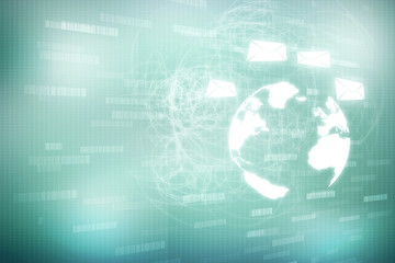 2d illustration Network community concept . Mixed media