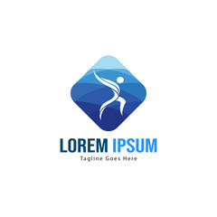 Athletic logo template design. Minimalist Athletic logo with modern frame