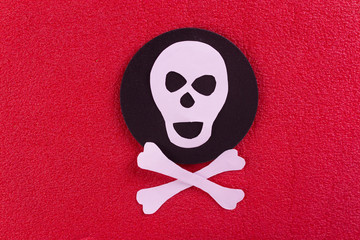 skull and crossbones made of paper
