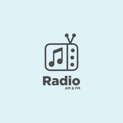 Radio Music simple logo template, vector illustration icon element - Vector