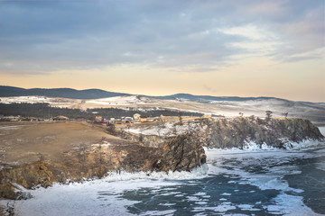 Dawn on Lake Baikal, Cape Burkhan, Olkhon Island