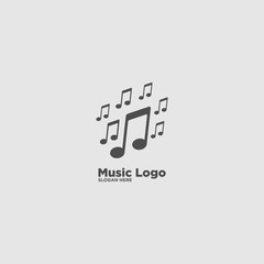 Music symbol simple logo template vector illustration icon element - Vector