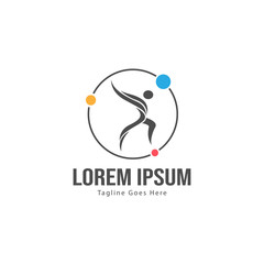 Athletic logo template design. Minimalist Athletic logo with modern frame