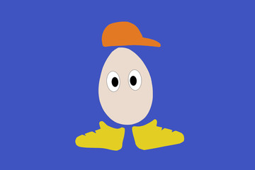 egg character as a cool rapper