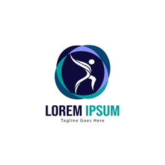 Athletic logo template design. Minimalist Athletic logo with modern frame