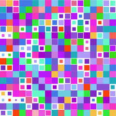 Mosaic of a bright colorful squares on a white background. 