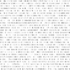 Hex code stream. Abstract digital data element. Matrix background. Vector illustration isolated on white