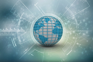 3d illustration Network community concept . Mixed media