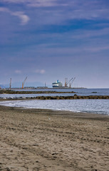 cruise ship in marina di carrara harbour