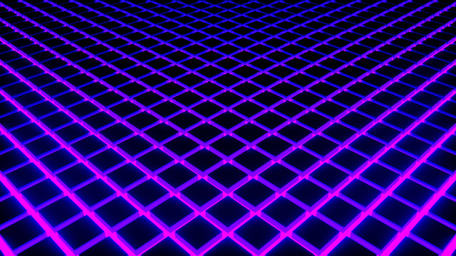 Neon Cube Tile 2 -Purple- 8K Sci-fi 3D Motion Graphics Design