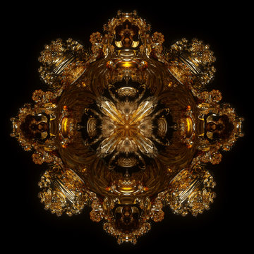 Elegant Chaos Fractal 1 -Gold- 3D Motion Graphics Design 