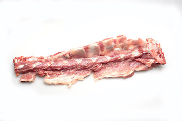 raw pork ribs isolated on white background