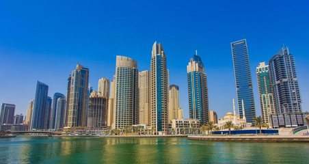 Fototapeta na wymiar Dubai Marina cityscape in United Arab Emirates