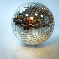 mirror ball.isolated on a dark background. photo with copy space
