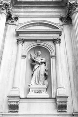 Venice, Italy. Facade of catholic church in Venice (Chiesa di San Rocco).