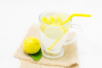 Lemonade drink of soda water