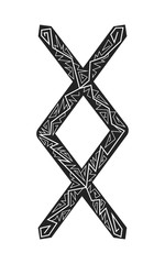 Rune Ingwaz. Ancient Scandinavian runes. Runes senior futarka. Magic, ceremonies, religious symbols. Predictions and amulets.