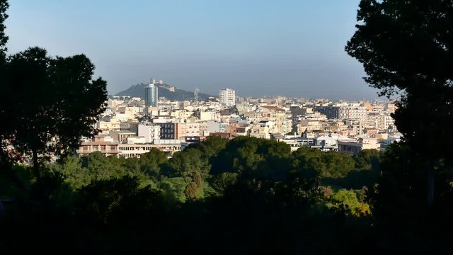 Landscape of the city of Cagliari Sardinia Italy 4K Video