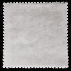 Old square grunge postage stamp reverse side.. Vector illustration