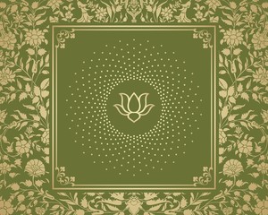 water lily, wedding card design, royal India	