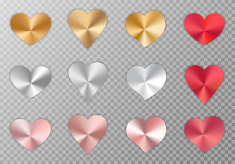 Collection of metal hearts