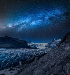 Crédence de cuisine en verre imprimé Glaciers Magnifique glacier et montagnes du Vatnajokull en Islande