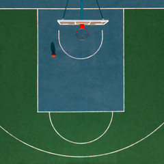 Half baksetbolnoy areas. Top view.