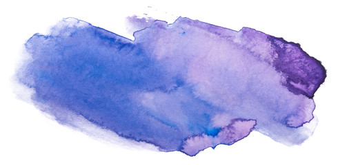 Watercolor stain, with paint and paper texture. On a white background isolated for design, mockup, high resolution postcards and banners. Hand-drawn on paper DIY