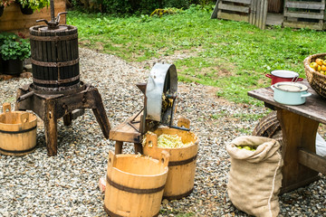 Apple crushing and pressing workshop