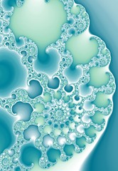 Turquoise colored fractal sea foam