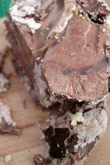 Sazdarma. Sizdirma. Sazdaarma is MINCED MEAT PRODUCTS, MARINATED PRODUCTS. Homemade Sazdirma. Gourmet meat with spices. Chunks.
