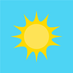 Sun icon isolated on back