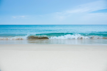 blue wave on beach of Phuket Thailand