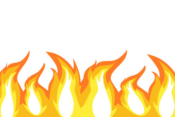 Fire flame isolated illustration on white background