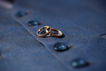 Golden wedding rings for newlyweds