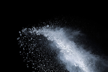 abstract powder splatted background,Freeze motion of color powder exploding throwing color...