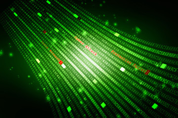 Fototapeta na wymiar 2d illustration abstract digital binary data on computer screen