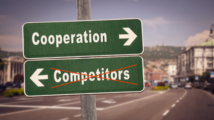 Street Sign Cooperation versus Competitors