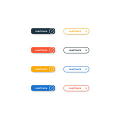 Vector set of read more modern flat buttons for web pages