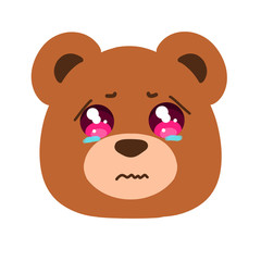 Cartoon bear face cry